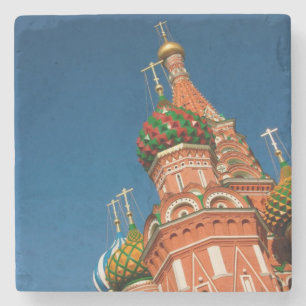 Kremlin, Vasiliy Blessed Moscow, Russia Stone Coaster