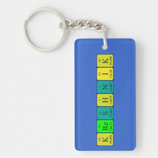 Kreshnik periodic table name keyring (Front)