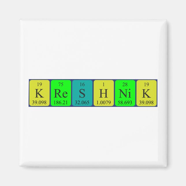 Kreshnik periodic table name magnet (Front)