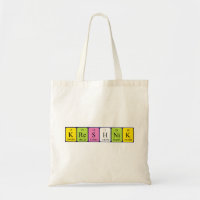 Kreshnik periodic table name tote bag