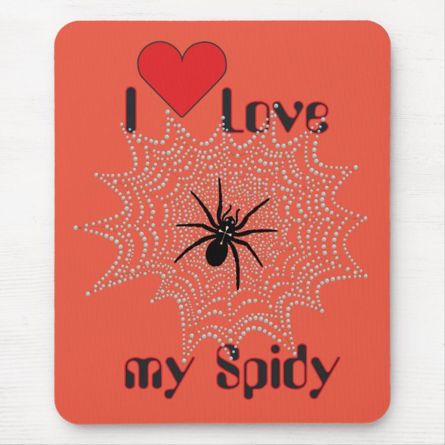 Kreuzspinne im Netz Mouse Pad (Front)