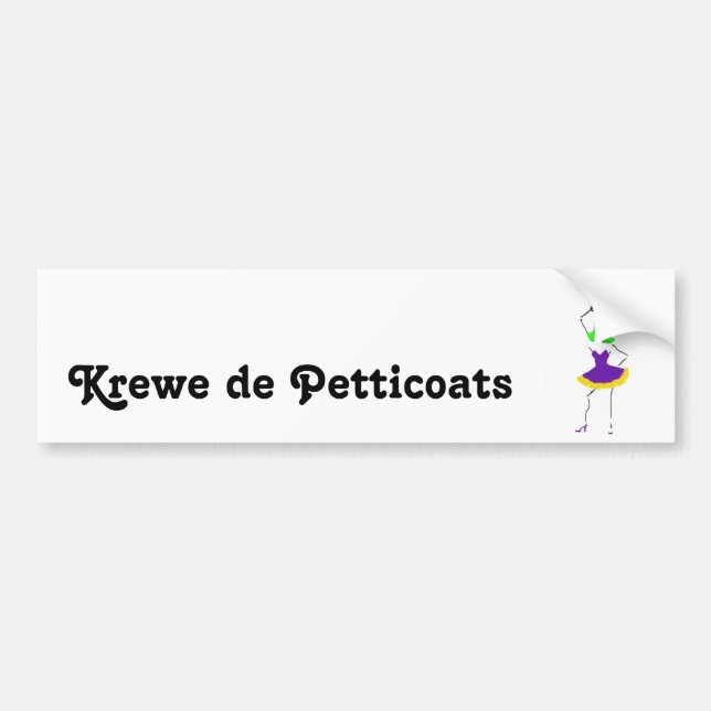 Krewe de Petticoats Bumper Sticker (Front)