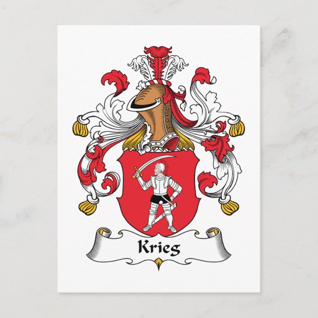 Krieg Family Crest Postcard (Front)