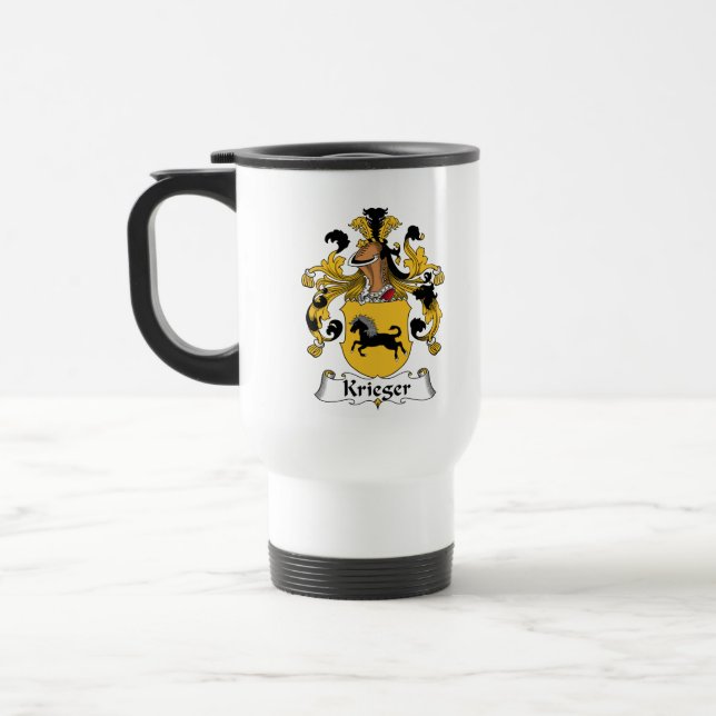 Krieger Family Crest Travel Mug (Left)