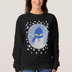 Krimbles Fun Snowy Snowman With Blue Woolly Hat An Sweatshirt