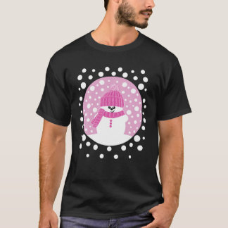 Krimbles Fun Snowy Snowman With Pink Woolly Hat An T-Shirt