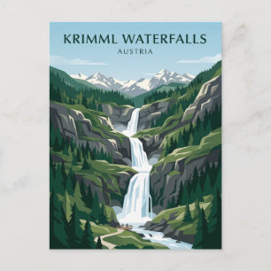 Krimml Waterfalls Austria Postcard