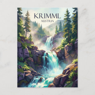 Krimml Waterfalls Austria Postcard