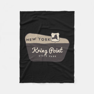 Kring Point State Park New York Welcome Sign Vacat Fleece Blanket