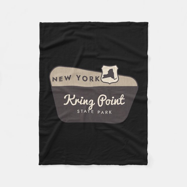Kring Point State Park New York Welcome Sign Vacat Fleece Blanket (Front)