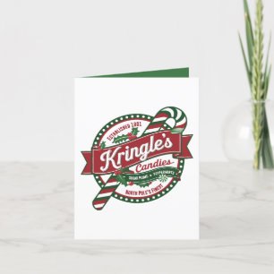 Kringles candy company Christmas customisable Holiday Card