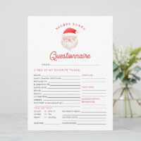 KRIS Christmas Secret Santa Questionnaire Card