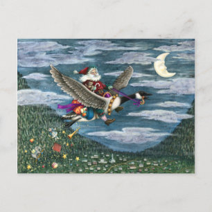KRIS KRINGLE AND TOYS ON CANADIAN GOOSE CHRISTMAS POSTCARD