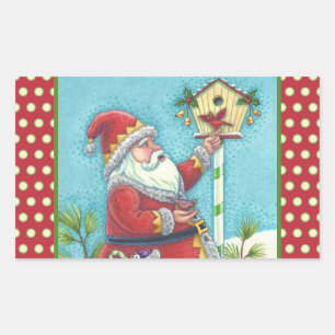 KRIS KRINGLE & CARDINALS CHRISTMAS SANTA STICKERS