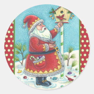 KRIS KRINGLE & CARDINALS CHRISTMAS SANTA STICKERS