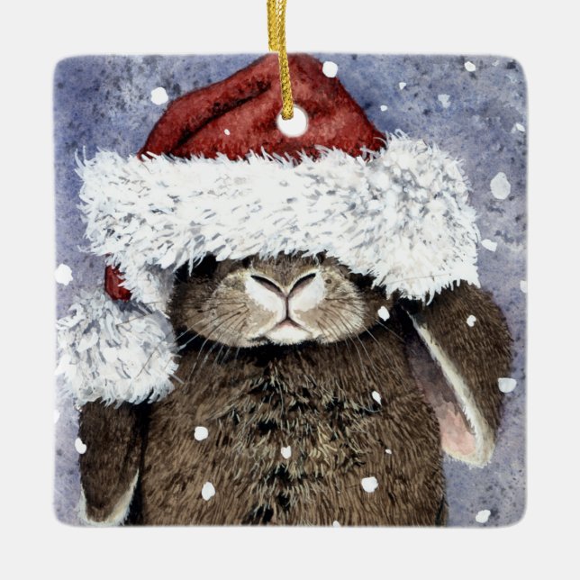 Kris Kringlypaws  Ceramic Ornament (Front)