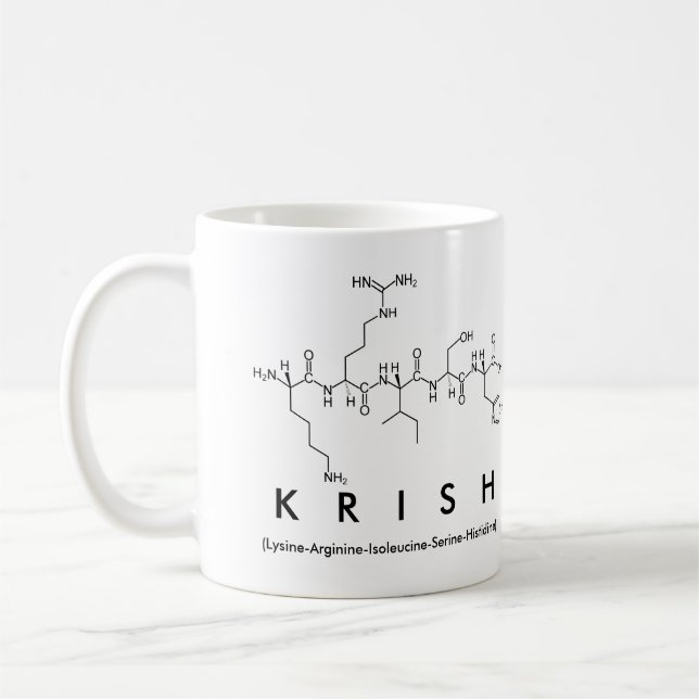Krish peptide name mug (Left)
