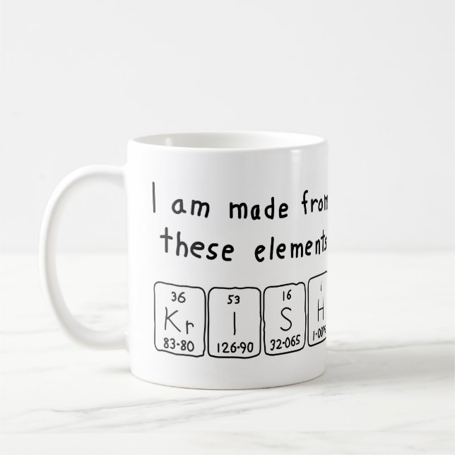 Krish periodic table name mug (Left)