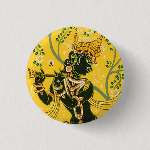 Krishna 3 Cm Round Badge