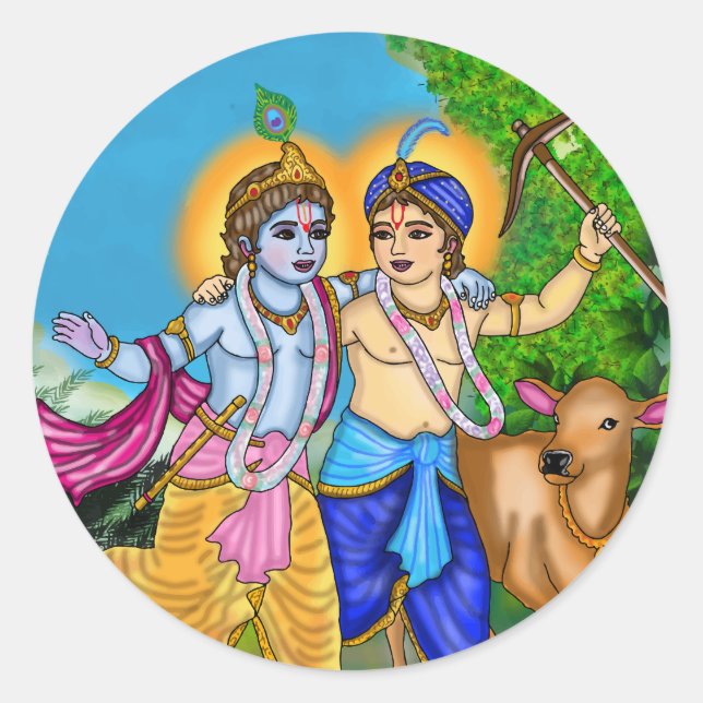 Krishna Balram Stickers (Front)