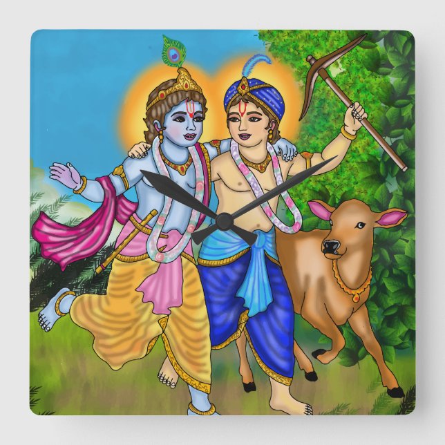 Krishna Balram Wall Clock (Front)