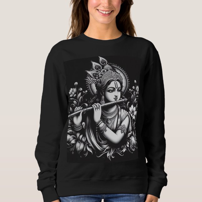 Krishna Black and White Sweatshirt (Front)
