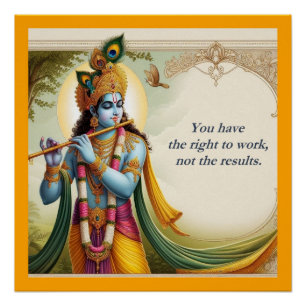Krishna Gita Quote Art: Spiritual Motivation Poster