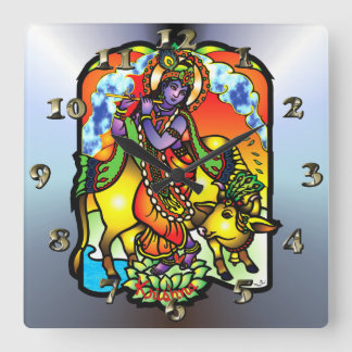 Krishna - Gods and Deities Square Wall Clock