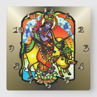Krishna - Gods and Deities Square Wall Clock