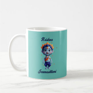 Krishna Janmashtami blue mug