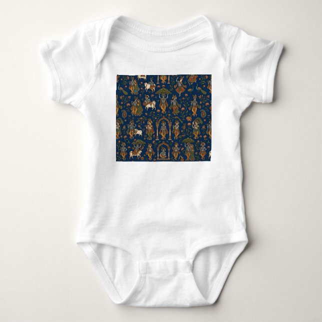 Krishna Pattern Baby Bodysuit (Front)