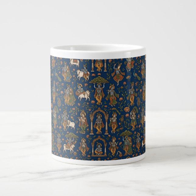 Krishna Pattern Large Coffee Mug (Front)