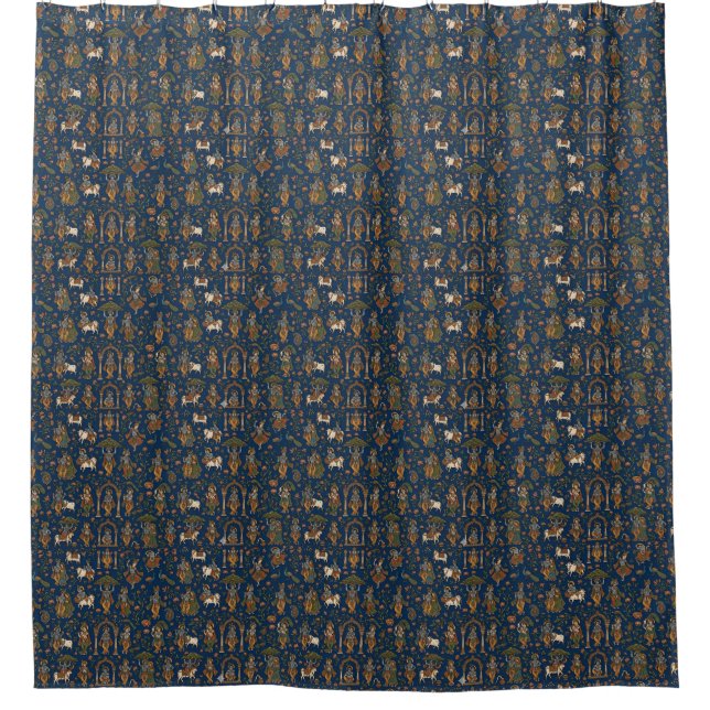 Krishna Pattern Shower Curtain (Front)