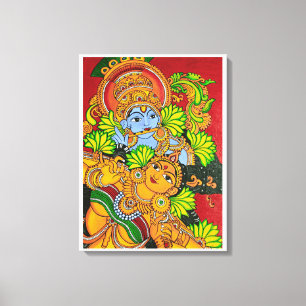 Krishna radha mural painting  canvas print