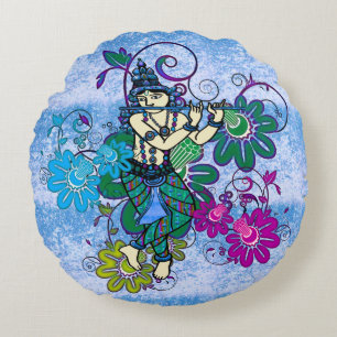 Krishna Rising Round Cushion