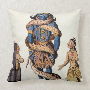 Krishna squeezed by the Kaliya Serpent, from 'Voya Cushion