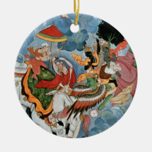 Krishna's combat with Indra, c.1590 Ceramic Tree Decoration