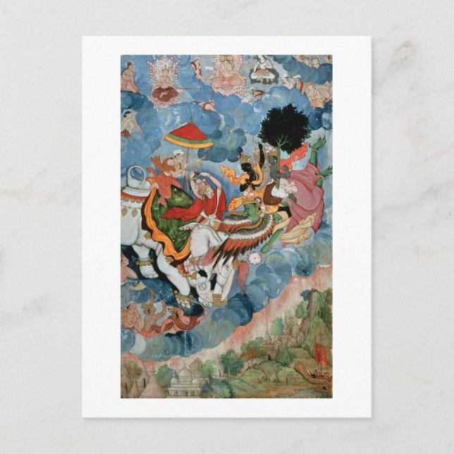 Krishna's combat with Indra, c.1590 Postcard (Front)