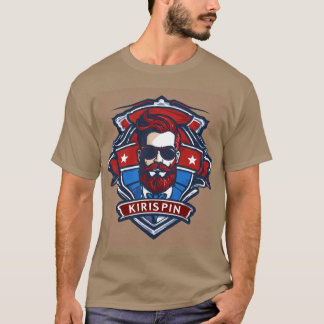 Krispin - Barber Shop Themed Logo and Headline  T-Shirt