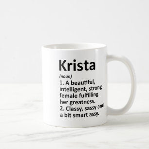Krista Definition Personalised Name Funny Christma Coffee Mug