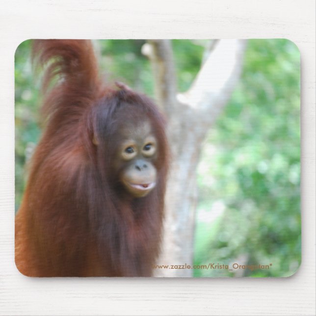 Krista Orangutan Jungle Animal Conservation Mouse Pad (Front)