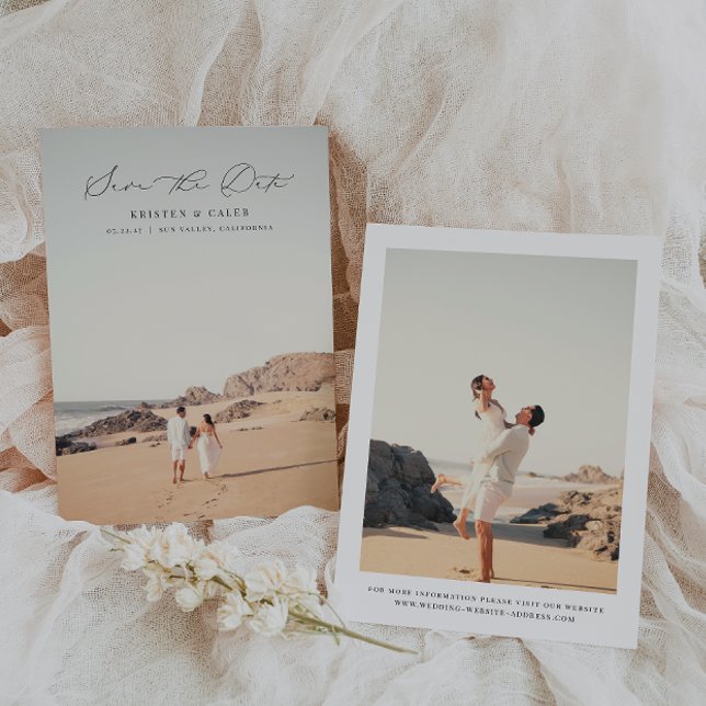 KRISTEN Minimalist 2 Photo Wedding Save The Date (Creator Uploaded)