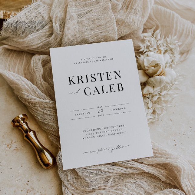 KRISTEN Modern Minimalist Wedding Invitation (Creator Uploaded)