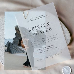 KRISTEN Modern Minimalist Wedding Vellum Invitations
