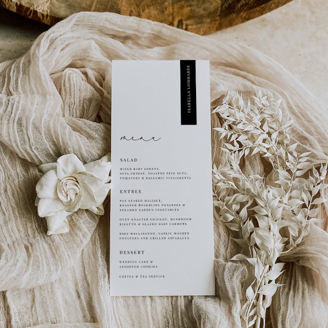 KRISTEN Modern Wedding Place Card Menu (Creator Uploaded)