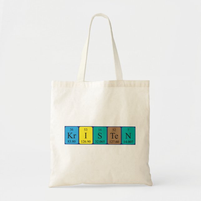 Kristen periodic table name tote bag (Front)
