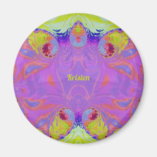KRISTEN ~ Pink Orange Yellow Blue Fractal ~ Magnet
