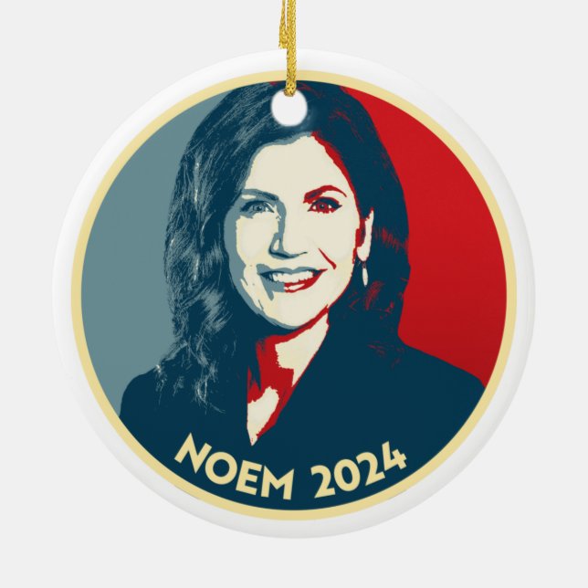 KRISTI NOEM 2024 CERAMIC TREE DECORATION (Back)