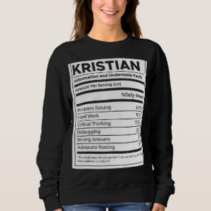Kristian Nutrition Information Problem Solving Har Sweatshirt