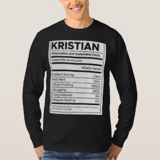 Kristian Nutrition Information Problem Solving Har T-Shirt